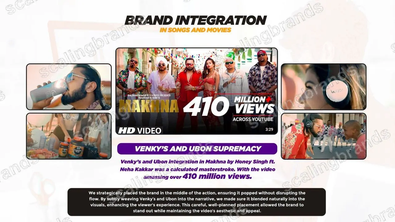 Brand integration placements in music videos with over 410 million views
